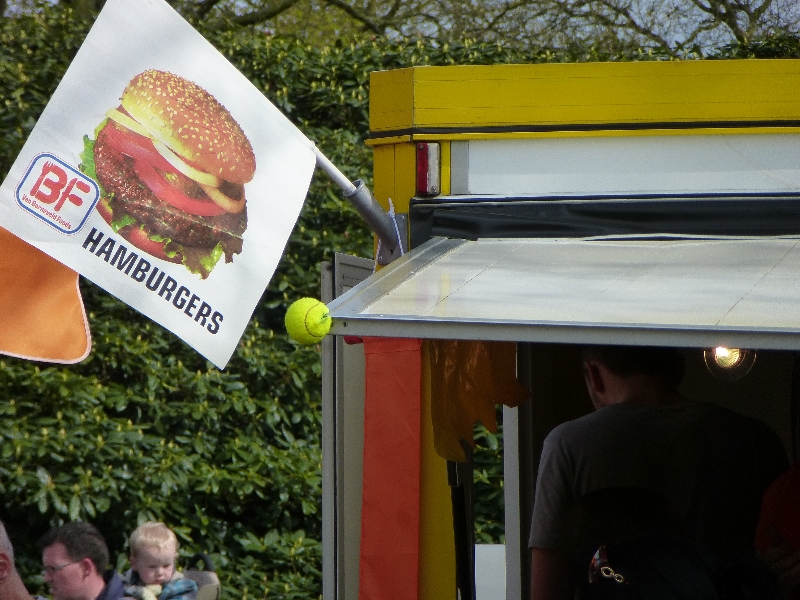 Snackwagen close up vlag Hamburger