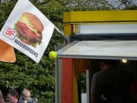 Snackwagen close up vlag Hamburger